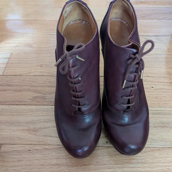 Gucci Womens High Heel Burgundy Leather Lace up Size 39 ( US 9) - Picture 6 of 8